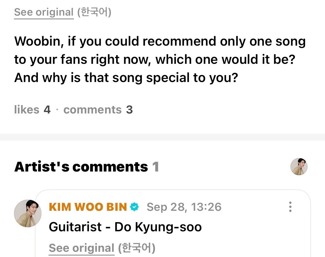 AnastasiaPacker's tweet photo. “Guitarist-Do Kyungsoo “ Kim Woobin, you're so predictable 🤣 https://t.co/zbi55OhDFJ
