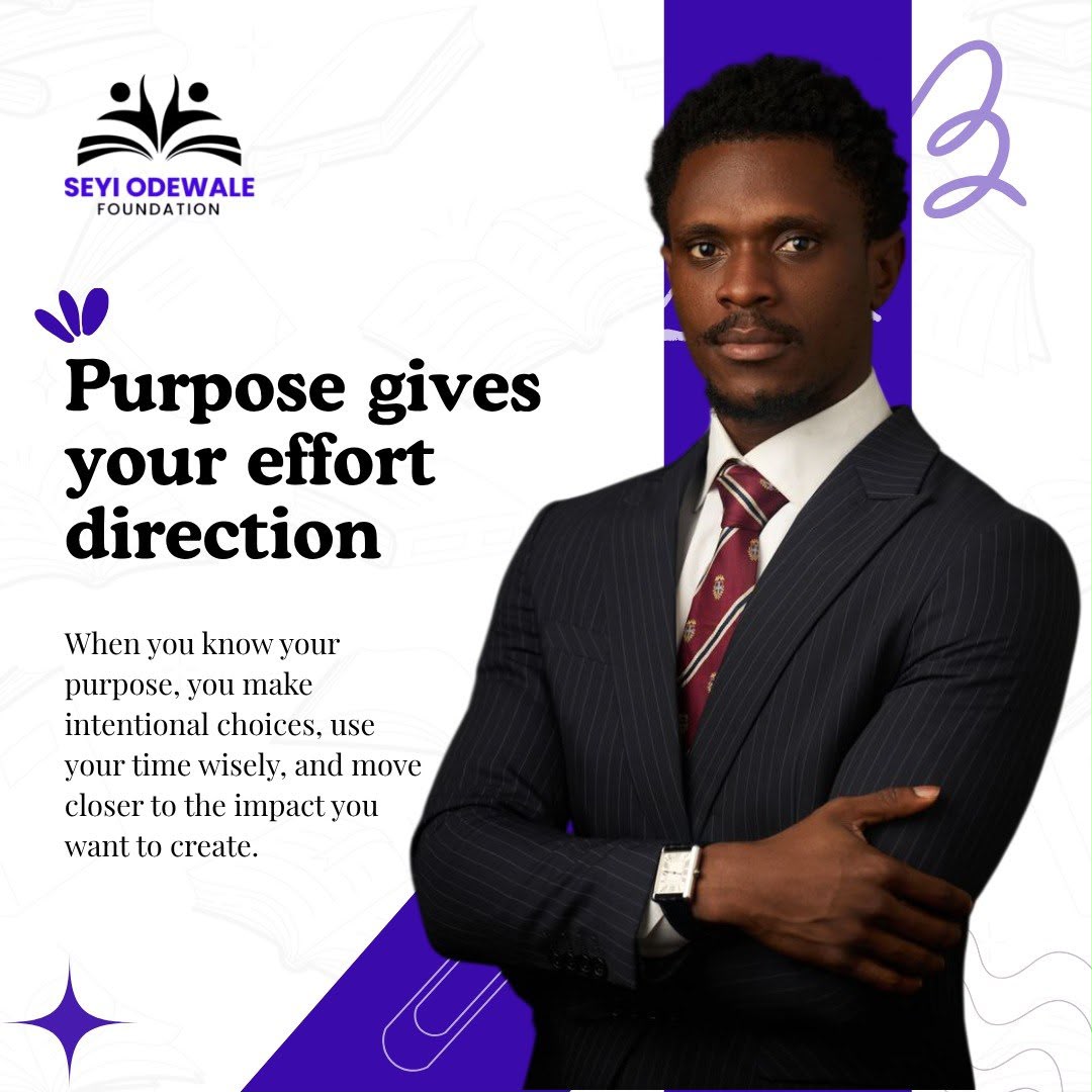 Seyifoundation's tweet photo. Purpose gives your effort direction. When you know 
what you’re working toward, every step becomes more 
intentional and meaningful.

Education can help turn purpose into progress and 
progress into impact.

https://t.co/LjHpZHDKOV
#SOF #MotivationalMonday #Purpose #Education https://t.co/ouof7XbTph
