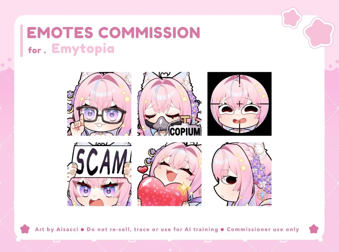 Emytopia's tweet photo. Couple more new emotes to match the new Emytopia model!   What do you guys think?

artist: @aisacci 

#EmyGalaxy #Vtuberㅤ https://t.co/1bQb4LYD6S
