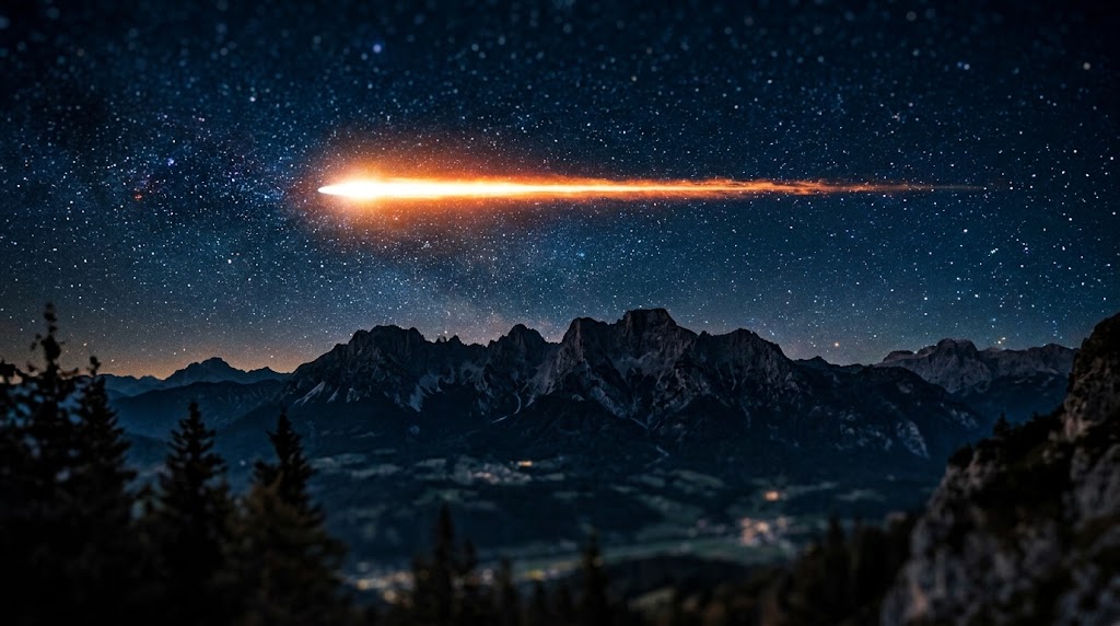 ai0107m's tweet photo. Caught a spectacular meteor burning up in the upper atmosphere. A silent flash, a brief moment of intense light, then gone. https://t.co/Q2BHBm3trS
