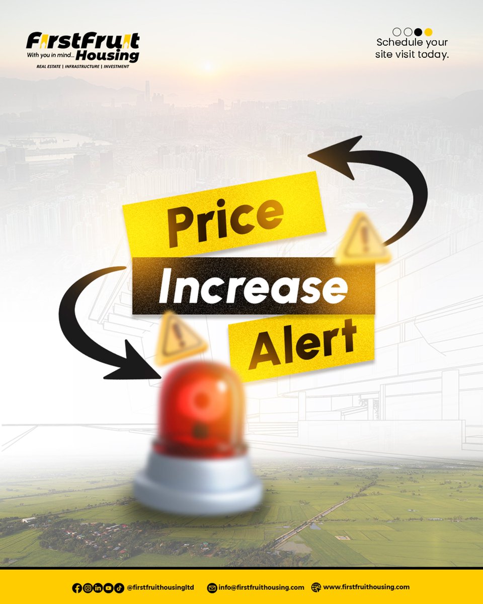 Firstfruitltd's tweet photo. Effective today, prices across Green Haven,Karsana, Milton City, Karsana and Firstfruit Peninsula, Ketti have been reviewed to reflect the development across these estates and changes in the real estate market.

#FirstFruitHousing #PriceReview #AbujaRealEstate #WithYouInMind https://t.co/aGDtlGBzha