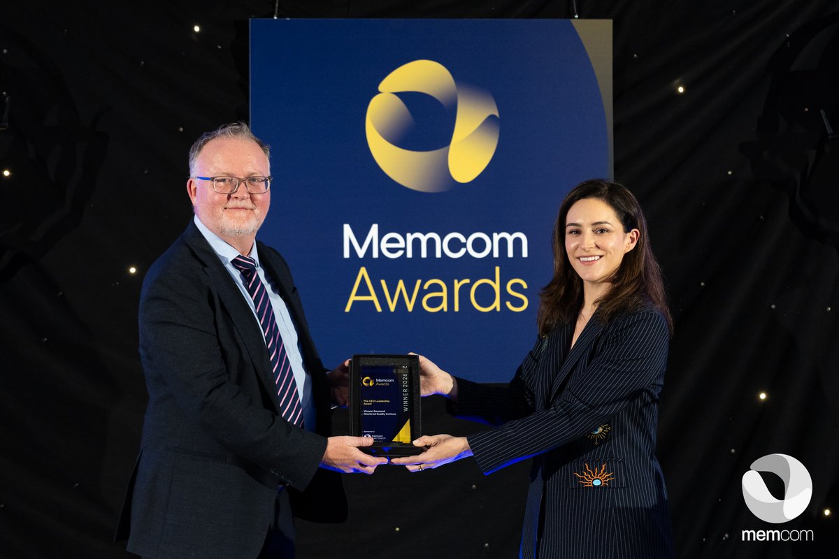 Qualityworld's tweet photo. 🥳 Congratulations to our CEO Vince Desmond who has won The CEO Leadership Award at the Memcom Excellence Awards 2026. 

With 26 years at the Institute and as CEO since 2016, Vince has championed a profession recognised as a strategic engine of value and societal good https://t.co/XYrxH3hU4Z