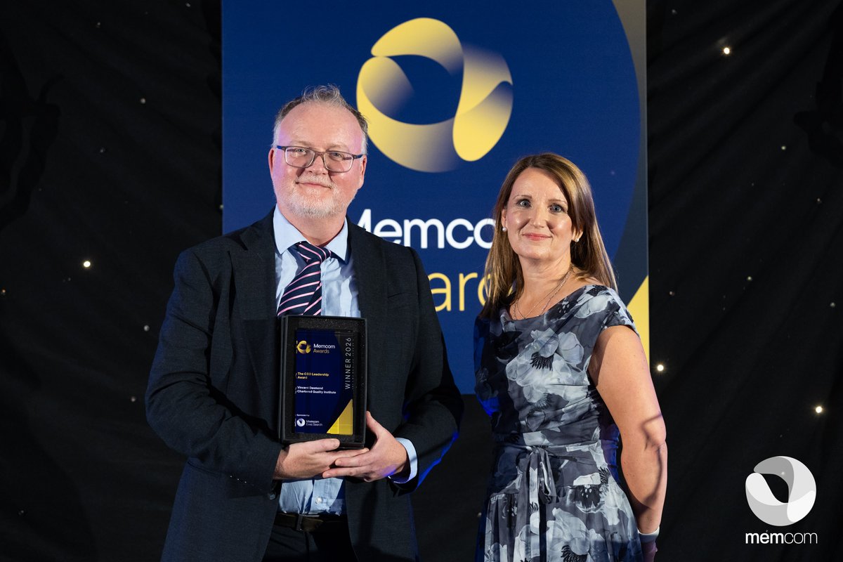 Qualityworld's tweet photo. 🥳 Congratulations to our CEO Vince Desmond who has won The CEO Leadership Award at the Memcom Excellence Awards 2026. 

With 26 years at the Institute and as CEO since 2016, Vince has championed a profession recognised as a strategic engine of value and societal good https://t.co/XYrxH3hU4Z