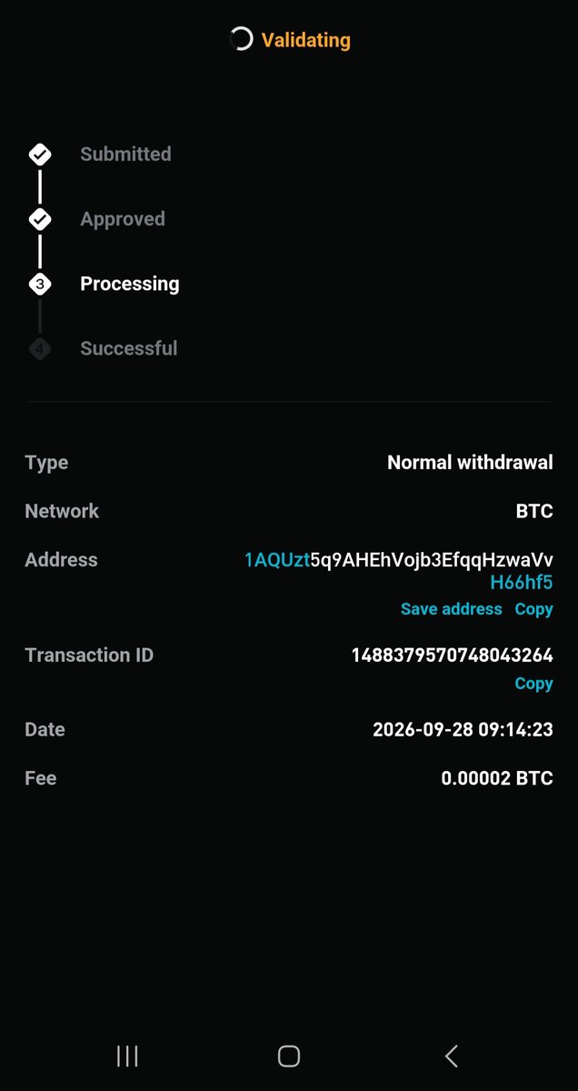 1_adeoti's tweet photo. Why us my withdrawal validating for the past 3 hrs @GracyBitget @bitget @BitgetAfrica #bitget https://t.co/t33CSpSdo8