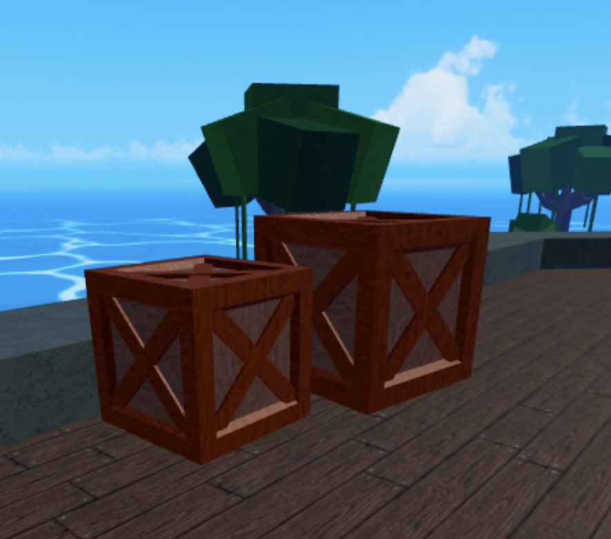 Sokolcomand's tweet photo. Is it just me, or are those our boxes from the Low Poly Crates pack? Blox Fruits game. https://t.co/ut7wRxTVoP