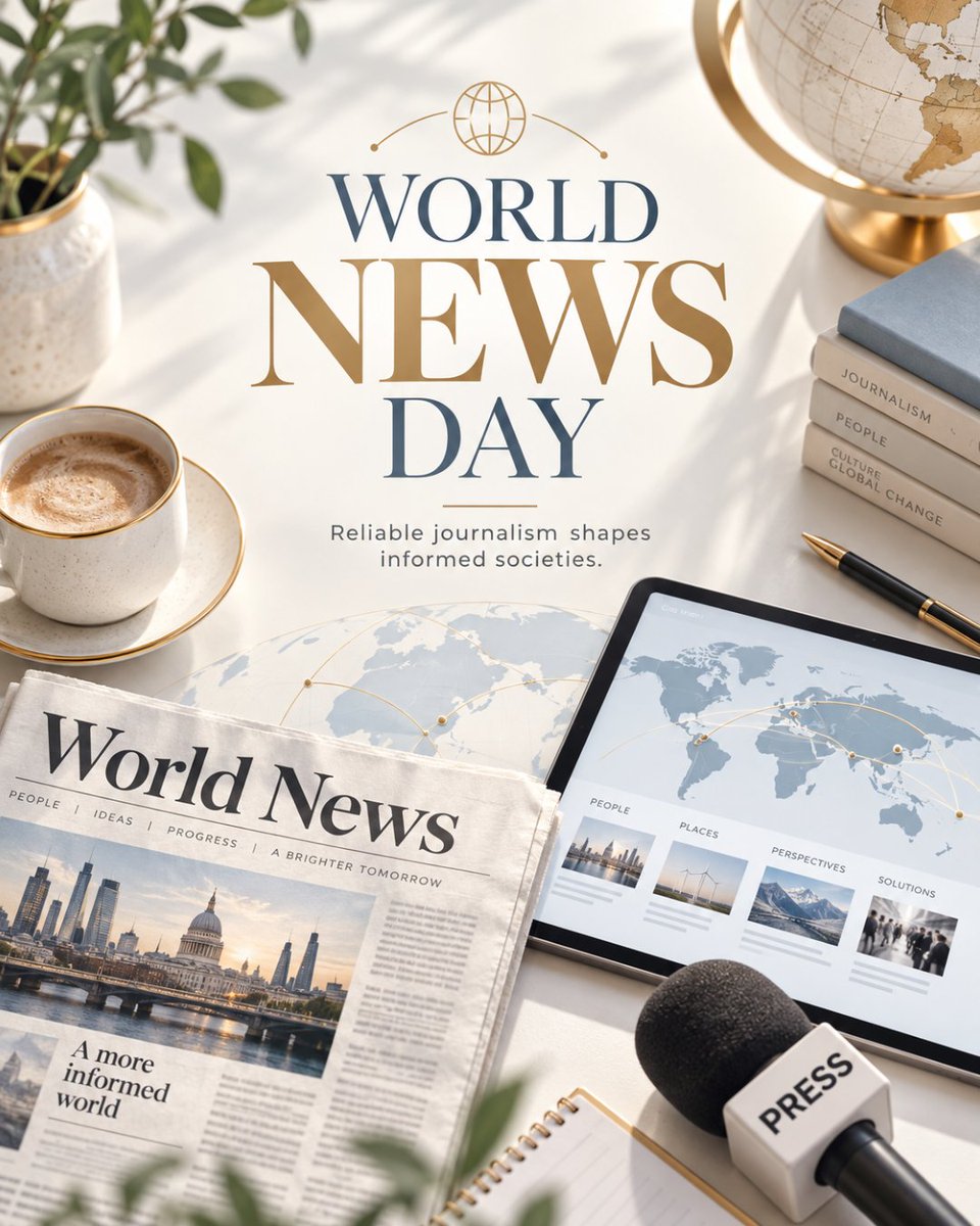 the_globalicon's tweet photo. 💡📰 Information has the power to inform, connect, and shape conversations.

This World News Day, let’s celebrate the journalists &amp; media professionals who bring stories from around the world to our screens, pages &amp; communities.

#WorldNewsDay #News #Journalism #Media #NewsMedia https://t.co/Tpx3UduL1s
