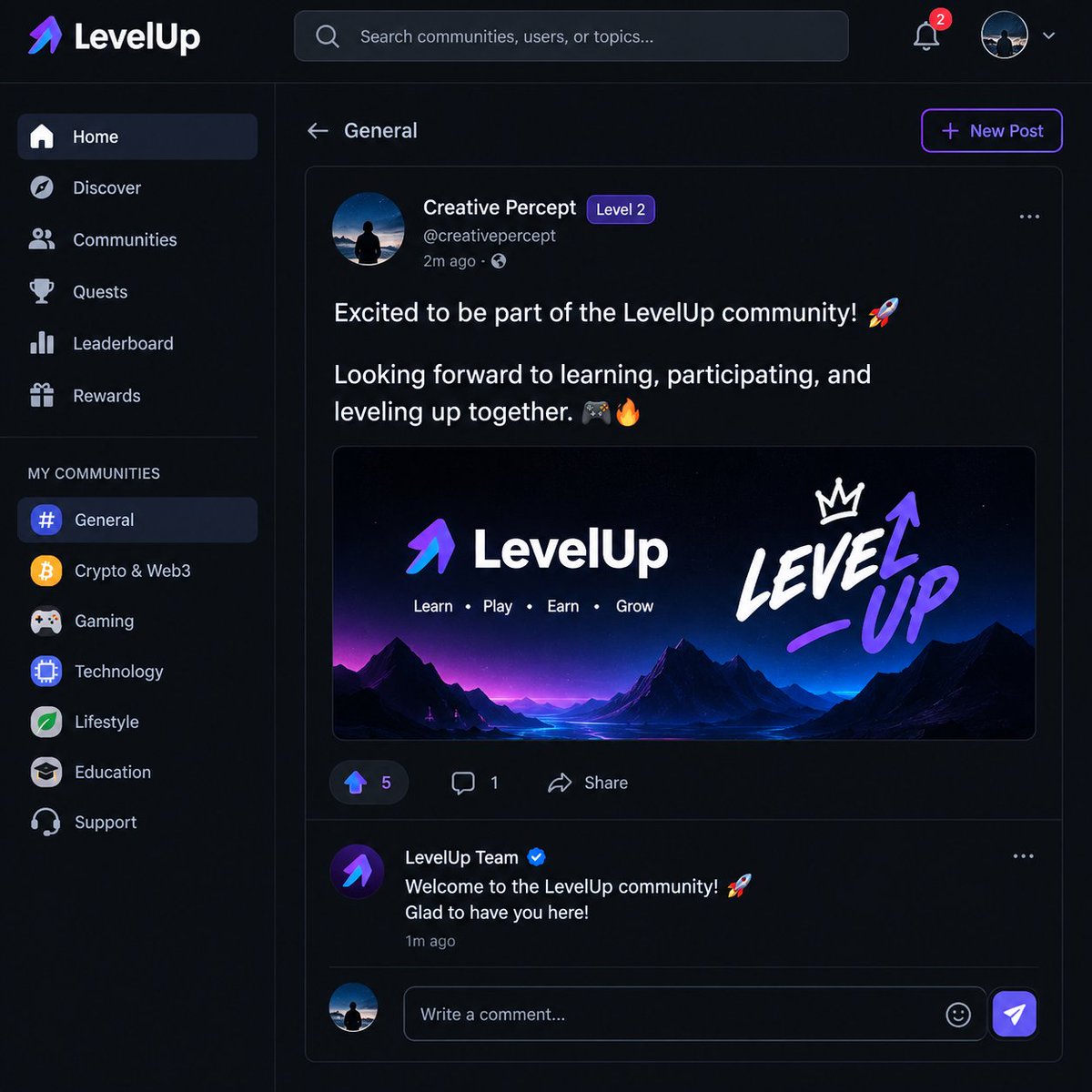 Sahariay123's tweet photo. Excited to be part of the LevelUp community! 🚀
Looking forward to learning, participating, and leveling up together. 🎮🔥 https://t.co/W2bshldxuU
