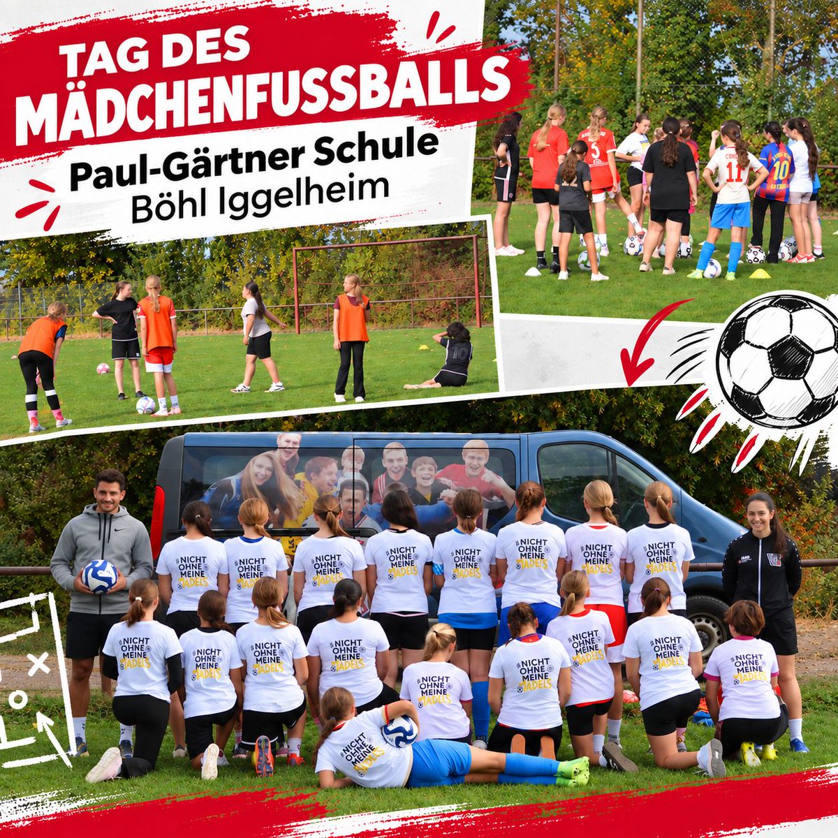FFC_N's tweet photo. ⚽TdM  an der Peter-Gärtner-Schule in Böhl-Iggelheim ⚽
Am 24.09.  konnten die Schülerinnen verschiedene Übungen mit und ohne Ball ausprobieren und den Mädchenfußball ganz praktisch kennenlernen.
👉️ Bericht: https://t.co/qkadaU6JCk 

#ffc_n #Niederkirchen #zsammestark https://t.co/wV5mDl08yl