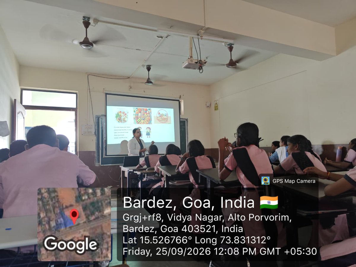 cruhgoa's tweet photo. As part of Rashtriya Poshan Maah, an awareness session on the Importance of Fresh, Hot-Cooked Meals &amp; Nutritious Food for Childhood Development was conducted at L. D. Samant Memorial High School, Alto Porvorim, on 25 Sept 2026 by Dr. Anisha Naik, SRF(H),CRU(H),Goa https://t.co/KijWnHueBS