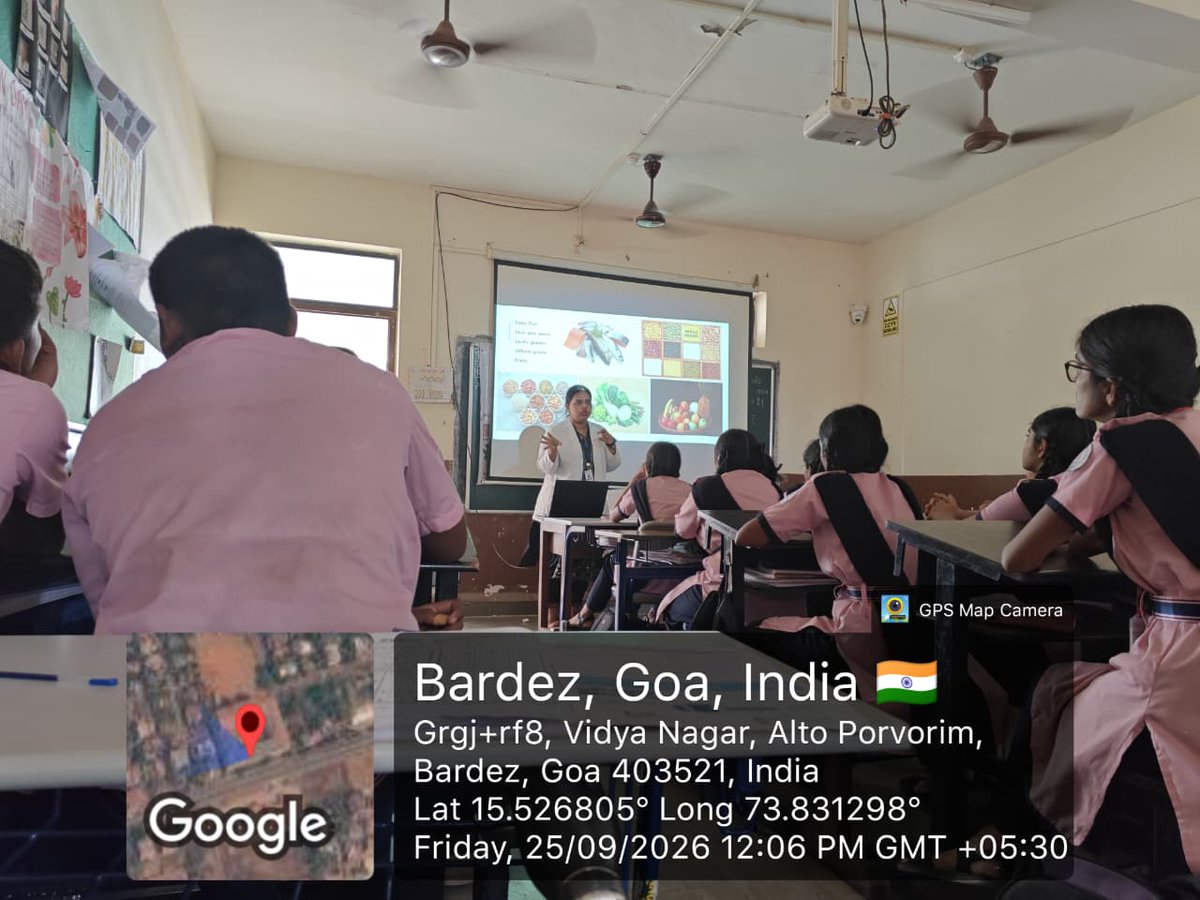 cruhgoa's tweet photo. As part of Rashtriya Poshan Maah, an awareness session on the Importance of Fresh, Hot-Cooked Meals &amp; Nutritious Food for Childhood Development was conducted at L. D. Samant Memorial High School, Alto Porvorim, on 25 Sept 2026 by Dr. Anisha Naik, SRF(H),CRU(H),Goa https://t.co/KijWnHueBS