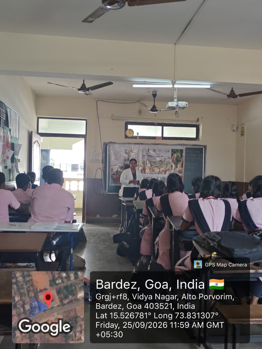 cruhgoa's tweet photo. As part of Rashtriya Poshan Maah, an awareness session on the Importance of Fresh, Hot-Cooked Meals &amp; Nutritious Food for Childhood Development was conducted at L. D. Samant Memorial High School, Alto Porvorim, on 25 Sept 2026 by Dr. Anisha Naik, SRF(H),CRU(H),Goa https://t.co/KijWnHueBS