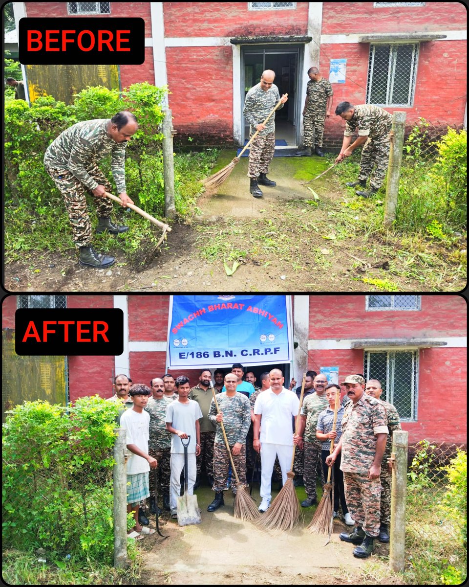 186bn's tweet photo. Swachhata Hi Seva 2026.

E/186 Bn CRPF conducted a cleanliness and sanitation drive at GeoEmpro Health Center, Kharsang reaffirming its commitment towards a clean, green and healthy environment.
@SwachhBharatGov @SwaachBharat @MoHUA_India @MoJSDDWS https://t.co/GMZdeujd18