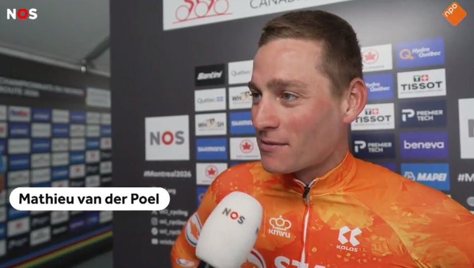 LeGruppetto's tweet photo. Mathieu van der Poel après les Mondiaux de #Montreal2026, à NOS : "C’est vraiment ce qu’il y a de mieux, courir sans oreillettes et se fier à son instinct. C'est ce que j'aime le plus faire. Je pense que cela donne toujours lieu à de très belles courses. Je l’ai déjà dit à plusieurs reprises, j’en suis un grand fan."