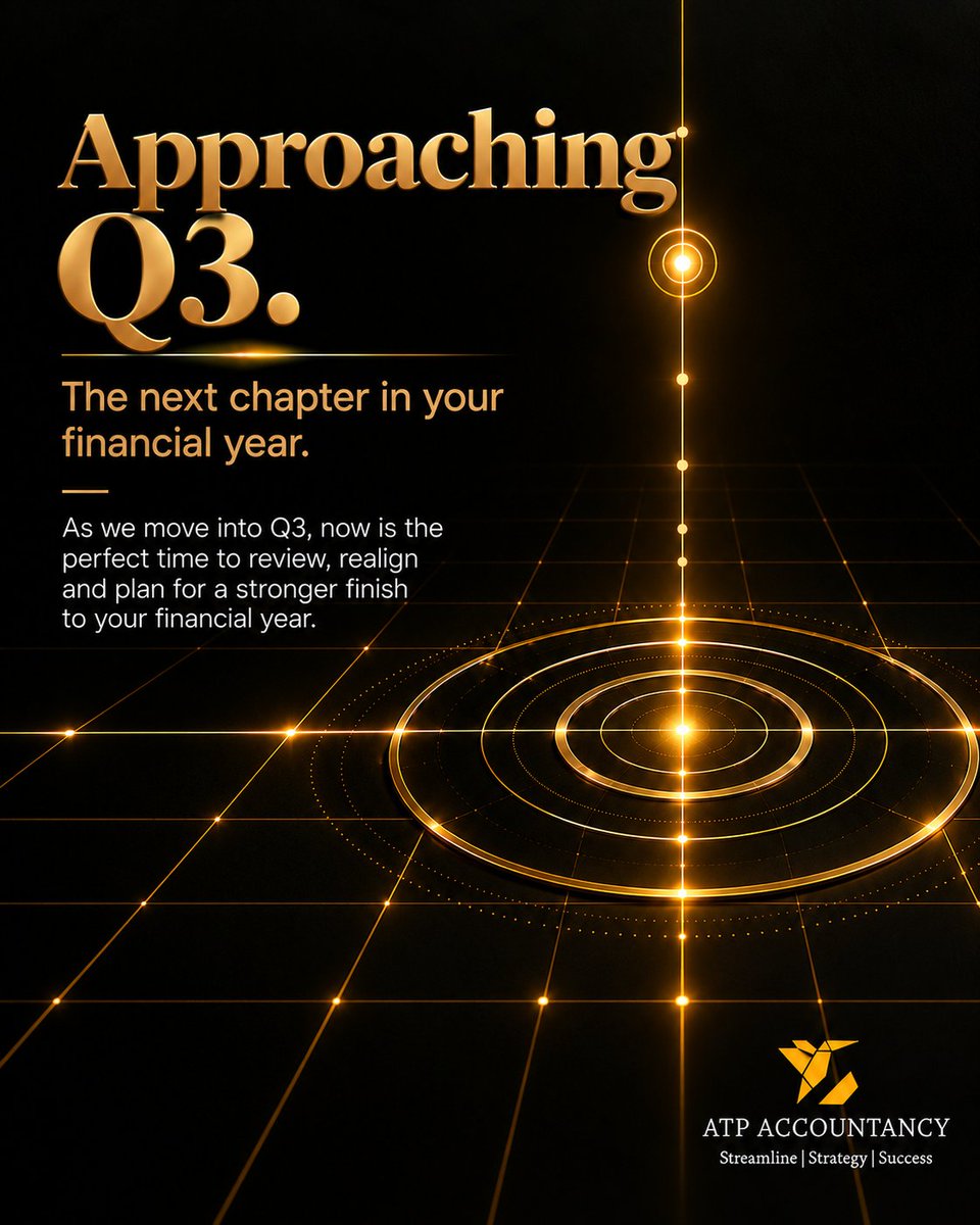 ATPaccountancy's tweet photo. Closing out Q2 is more than a checkpoint—it's the launchpad for your final push. High-performing SMEs use Q2 variance data today to refine priorities and safeguard profitability into Q3.

Sharpen your strategy with ATP Accountancy.

#ATPAccountancy #SMEUK #Q3Strategy https://t.co/0ZGt7K5u1S