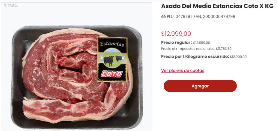 PrecioArgentina's tweet photo. "Asado"

Asado Del Medio Estancias Coto X KG
$12.999,00
🔗 https://t.co/rXsZicYycr

#Argentina #Asado #Inflacion #Precios #ArgentinaPrecios #PreciosArgentina https://t.co/DX0MB6GQBq