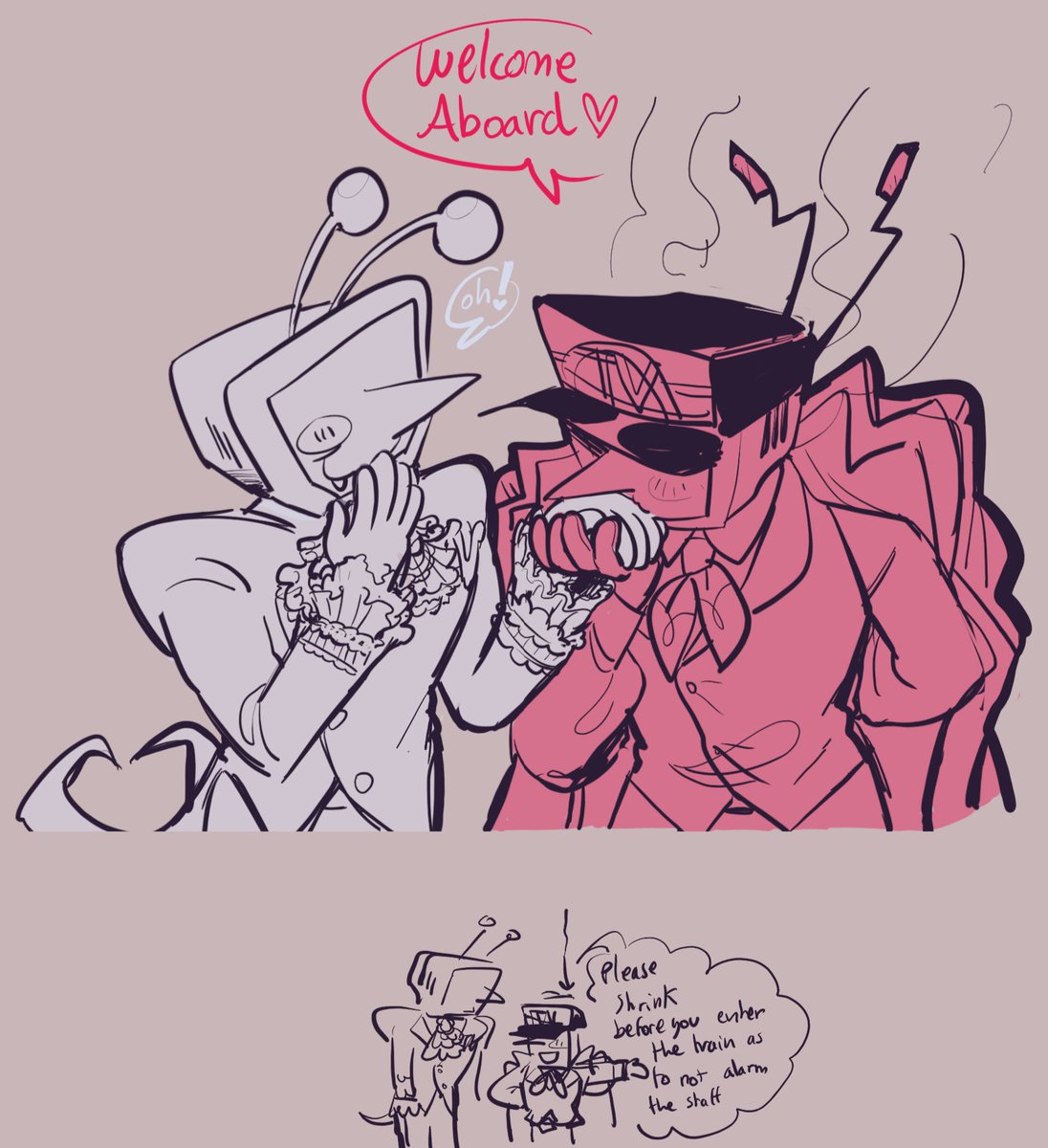 FueFann's tweet photo. Okay so something happened... Mr Sterling aka grandma's tv belongs to @/lulucinnabon
Older art of them lowkey where it started
#doublefeacher #MrTrainna https://t.co/L13IJRUfDE