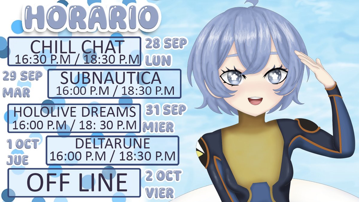 mariaroseguard's tweet photo. Wola a todos,aquí el horario💙Argentina y Uruguay 12:00 Chile,Bolivia y Paraguay 11:00 Venezuela 10:30 Colombia,Perú,Ecuador y Panamá 10:00 Guatemala,Honduras,El Salvador,Nicaragua,Costa Rica 9:00 Ciudad de México 9:00/ Noroeste 8:00 o 7:00 Japón 23:30
Arte por: @Argel2027 https://t.co/EtGDBauu2h