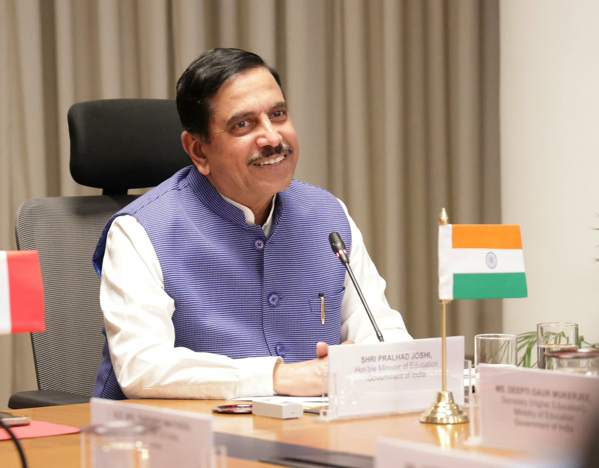 JoshiPralhad's tweet photo. Engaged with H.E. Mr. @PhBaptiste, Minister for Higher Education, Research and Space of France, to further strengthen the India-France partnership in education, research and innovation.

Discussed expanding student and faculty mobility, strengthening institutional partnerships and joint research, advancing the revised Mutual Recognition of Qualifications Agreement, and taking forward collaborations through SPARC, GIAN and the Franco-Indian Campus in Life Sciences & Health. Also discussed the proposed IIT campus in Nice and building on the momentum of #BharatInnovates2026.

The India-France Year of Innovation 2026 offers a strong platform to deepen these partnerships, foster innovation and build future-ready talent through closer academic and research linkages between the two countries