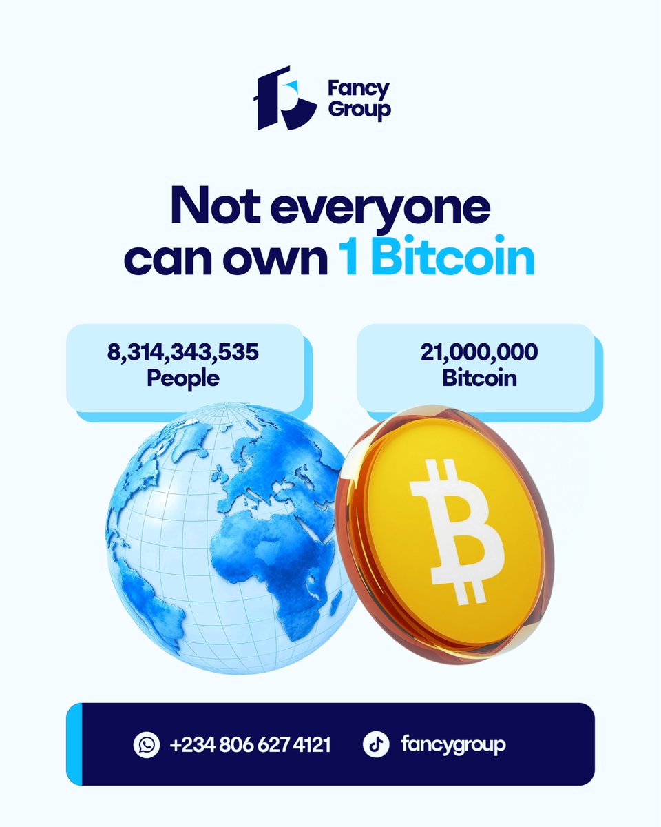 Fancygroupng's tweet photo. Not everyone can own 1 Bitcoin 👀 With only 21 million BTC ever to exist, Bitcoin is becoming increasingly scarce as more people discover its value.
#Bitcoin #Scarcity #Value https://t.co/74oVFPuZyP