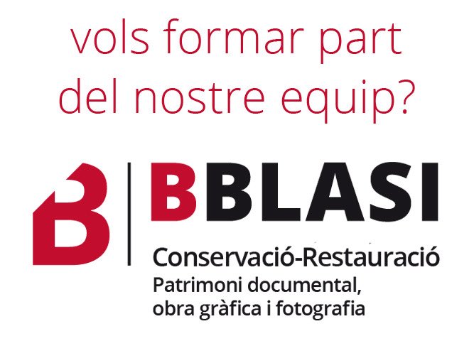 taller_BBlasi's tweet photo. A «BBLASI conservació i restauració» busquem una persona treballadora, meticulosa i amb empenta, que ens ajudi a afrontar els projectes de la recta final de l’any.

Envia’ns el CV a taller@bertablasi.com
Fins el 9 de setembre

Per a +info segueix el fil👇🏼 https://t.co/Rl6VcJXvgC