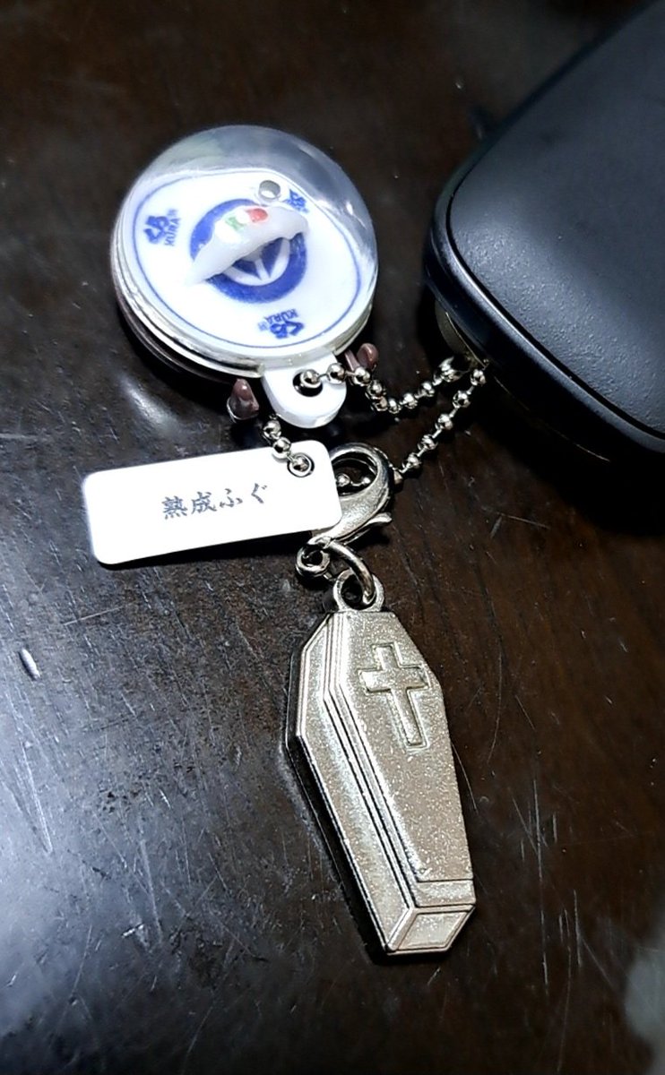 kamiLv5552's tweet photo. キーケース買うまで車の鍵になんか付けときたいと思って適当に選んだ組み合わせ、姉に｢ふぐ食って死んだ人？｣て言われた https://t.co/PmfEo6zHQq