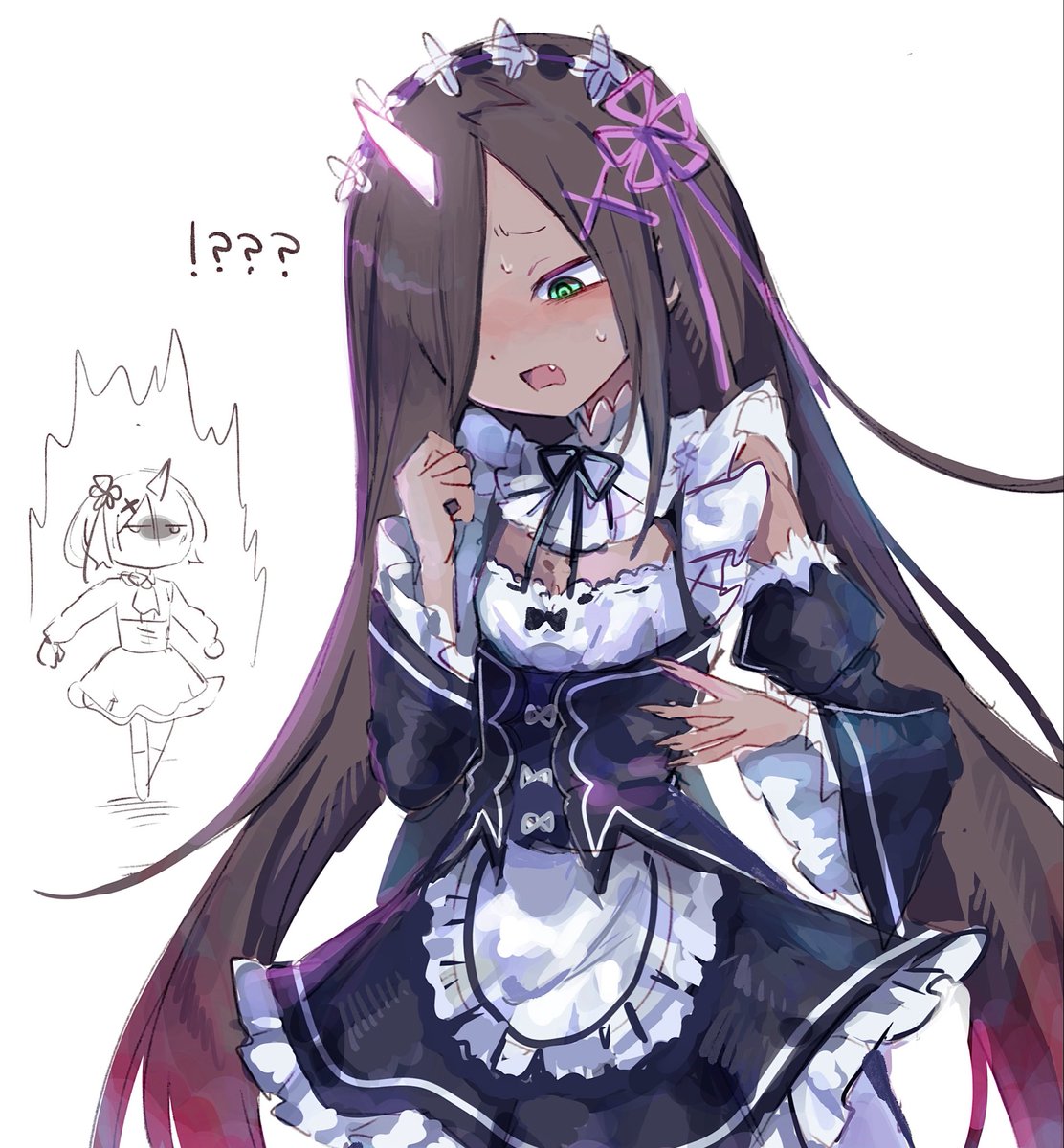 Nesigita_rezero's tweet photo. これは中途半端に日食しちゃったとかいうありえんシチュの絵 https://t.co/VA0yRuSP2T