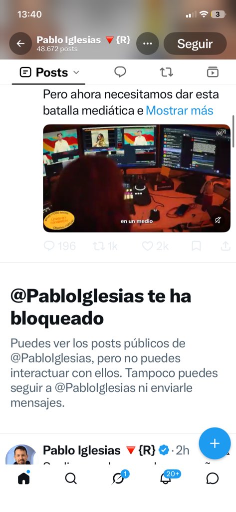 Subero78's tweet photo. El amado líder me ha bloqueado, parece que no le gusta lo que digo… https://t.co/7cyZ6u0xef