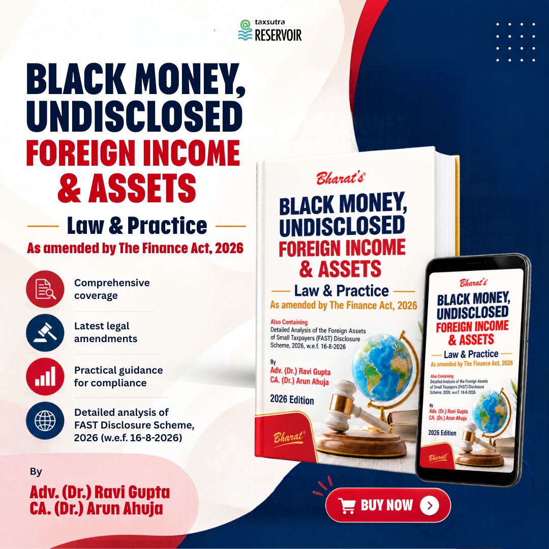 Taxsutra's tweet photo. Reservoir Pick of the Day! 
"Black Money, Undisclosed Foreign Income &amp; Assets Law &amp; Practice" by Dr. Ravi Gupta &amp; Dr. Arun Ahuja! 

Buy Now >> https://t.co/wPXw4I2wqJ 

#Taxsutra #books #BlackMoney #tax https://t.co/yV2M5GEL40