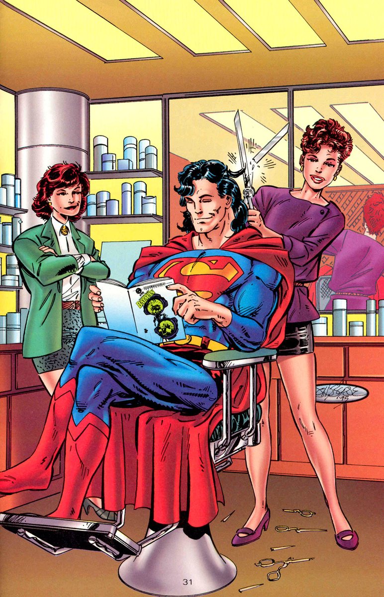 RobMessick's tweet photo. The Superman Man of Steel Gallery Comic is a great place to find some cool original pin ups. This page is by John Byrne!! doing a take on the cover to Superman 38
@DCComics @DCOfficial @Superman
#JohnByrne
#DCComics #ActionComics @JamesGunn https://t.co/V2EgLeCa8b