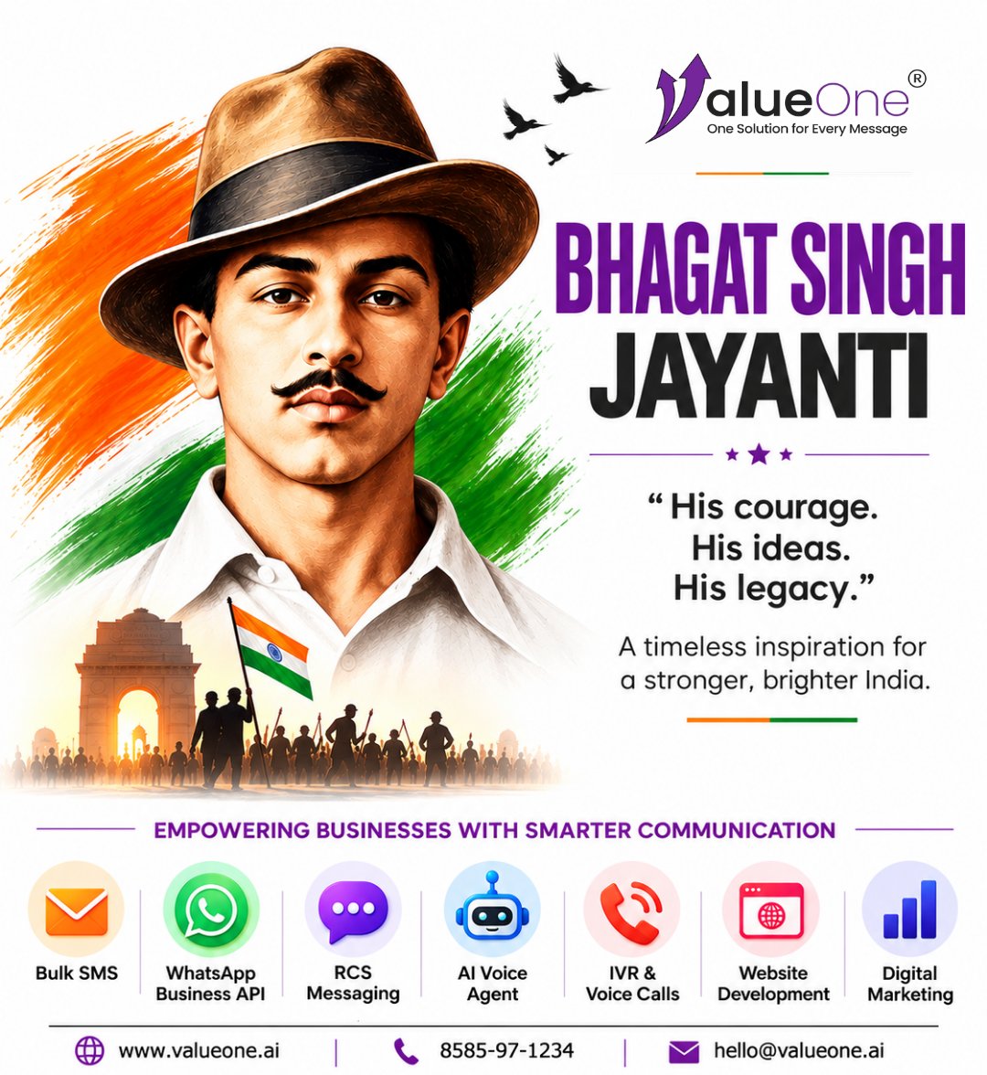 valueoneai's tweet photo. Remembering the courage, ideas, and sacrifice of Shaheed Bhagat Singh. ๐ฎ๐ณ
His legacy continues to inspire.
#BhagatSinghJayanti #BhagatSingh #Inspiration #IndianHistory #ValueOne #OneSolutionForEveryMessage https://t.co/uNEnFzEUar