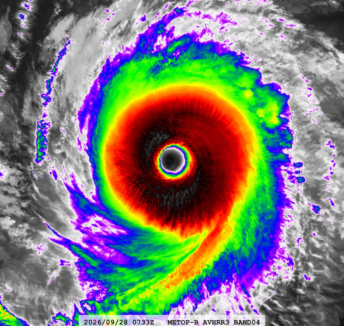 zeb199818's tweet photo. #15E Hurricane #NOLO
Satellite: #METOPB #AVHRR3
Channel : B04 (10.8 µm) 1.1 km
Time : 2026/09/28 0733Z
Eye Temp : 24.294 °C
Data Source : #EUMETSAT Data Store L1B
CPA : ~120 km https://t.co/xDJFEkXRbR