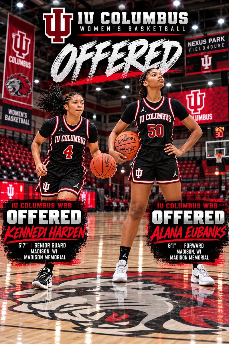 tryfactor's tweet photo. After a great visit with these two hoopers. IUCWBB has officially offered them both to attend @IUCAthletics. Both player are primed to have a great senior season at one of the top HS in WI Madison Memorial. #RollPride. https://t.co/J6MvAKhtq1