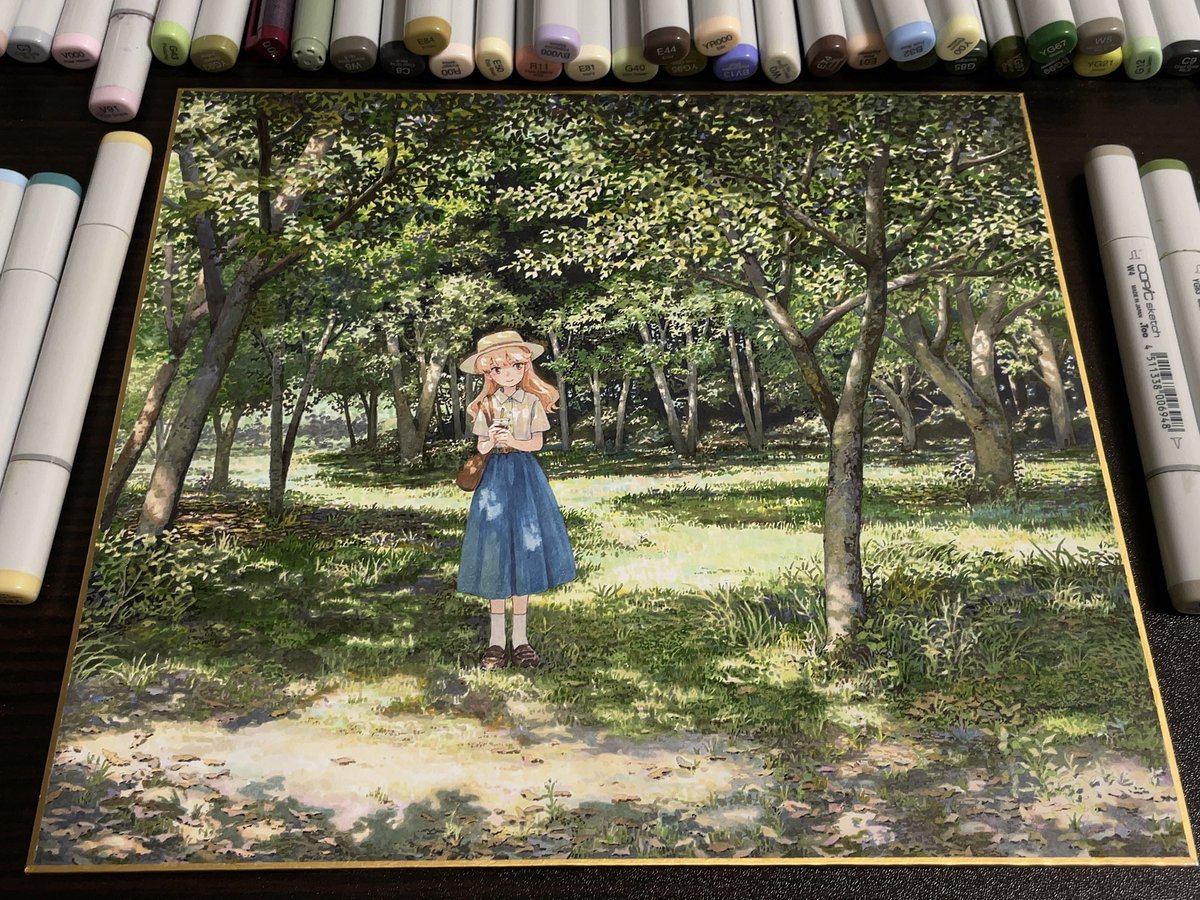 shiratamaha's tweet photo. 完成しました！コピックで描く木漏れ日。 https://t.co/JgcXwWZ90L