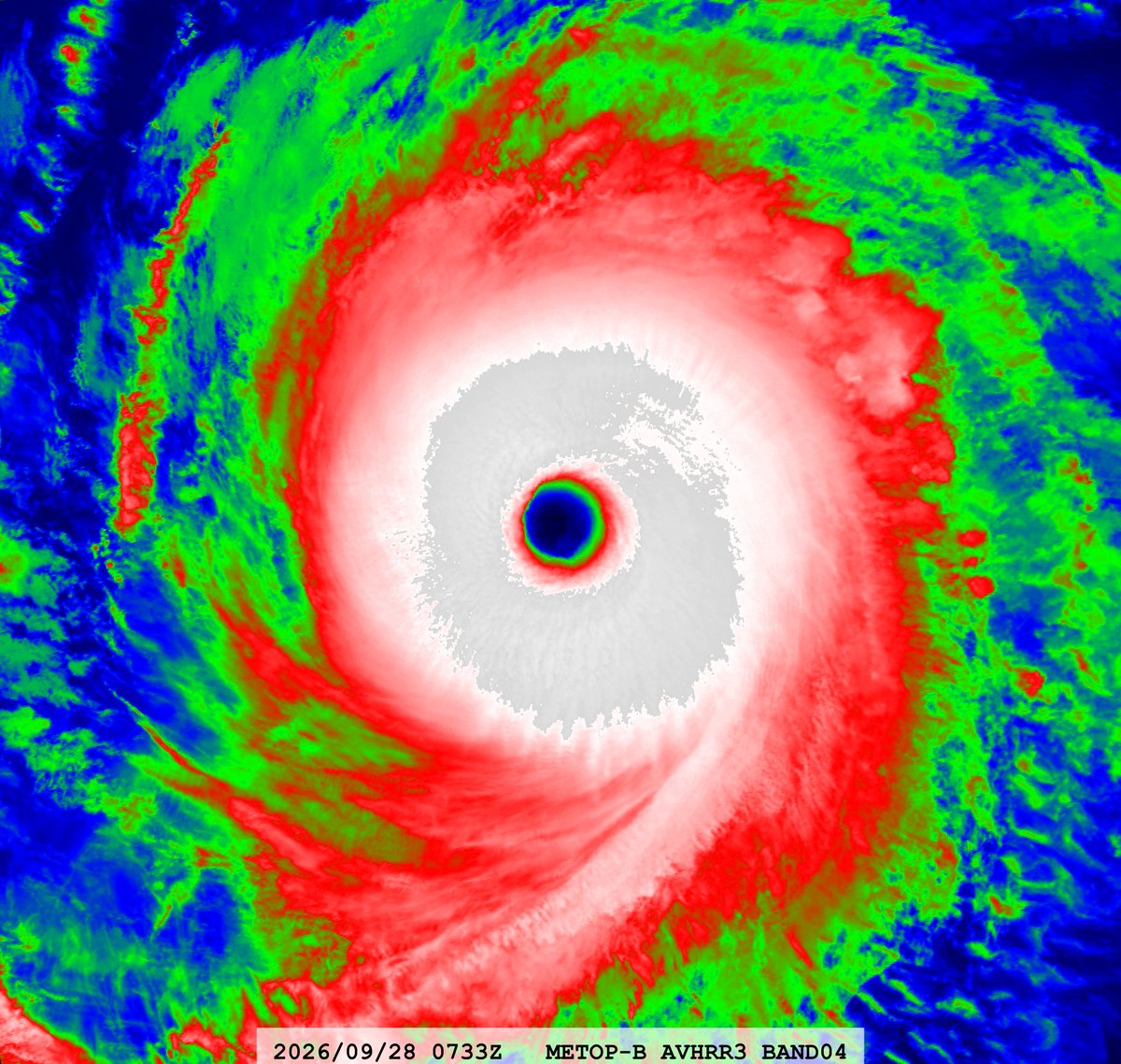 zeb199818's tweet photo. #15E Hurricane #NOLO
Satellite: #METOPB #AVHRR3
Channel : B04 (10.8 µm) 1.1 km
Time : 2026/09/28 0733Z
Eye Temp : 24.294 °C
Data Source : #EUMETSAT Data Store L1B
CPA : ~120 km https://t.co/QWSveHGBBb