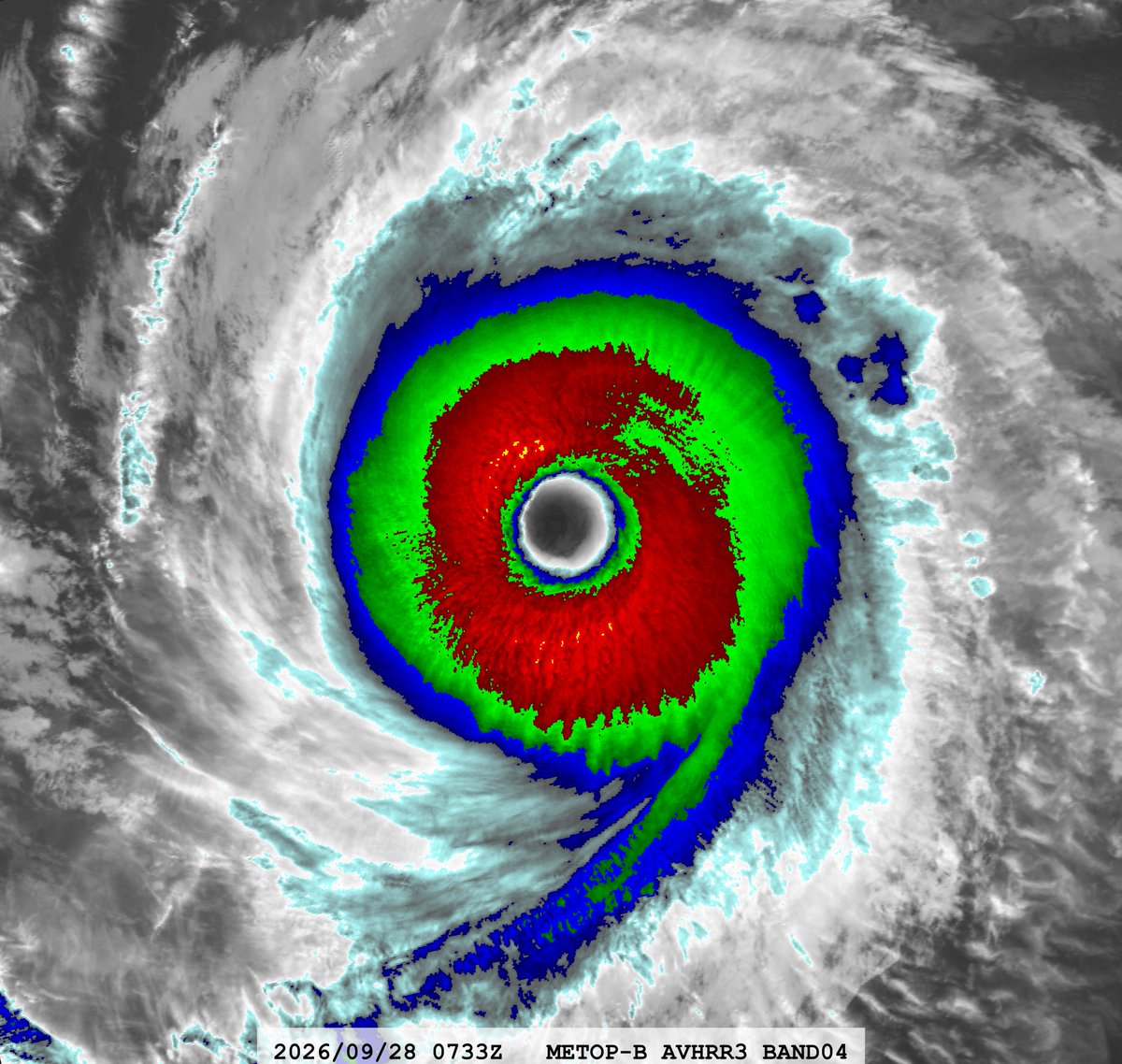 zeb199818's tweet photo. #15E Hurricane #NOLO
Satellite: #METOPB #AVHRR3
Channel : B04 (10.8 µm) 1.1 km
Time : 2026/09/28 0733Z
Eye Temp : 24.294 °C
Data Source : #EUMETSAT Data Store L1B
CPA : ~120 km https://t.co/QWSveHGBBb