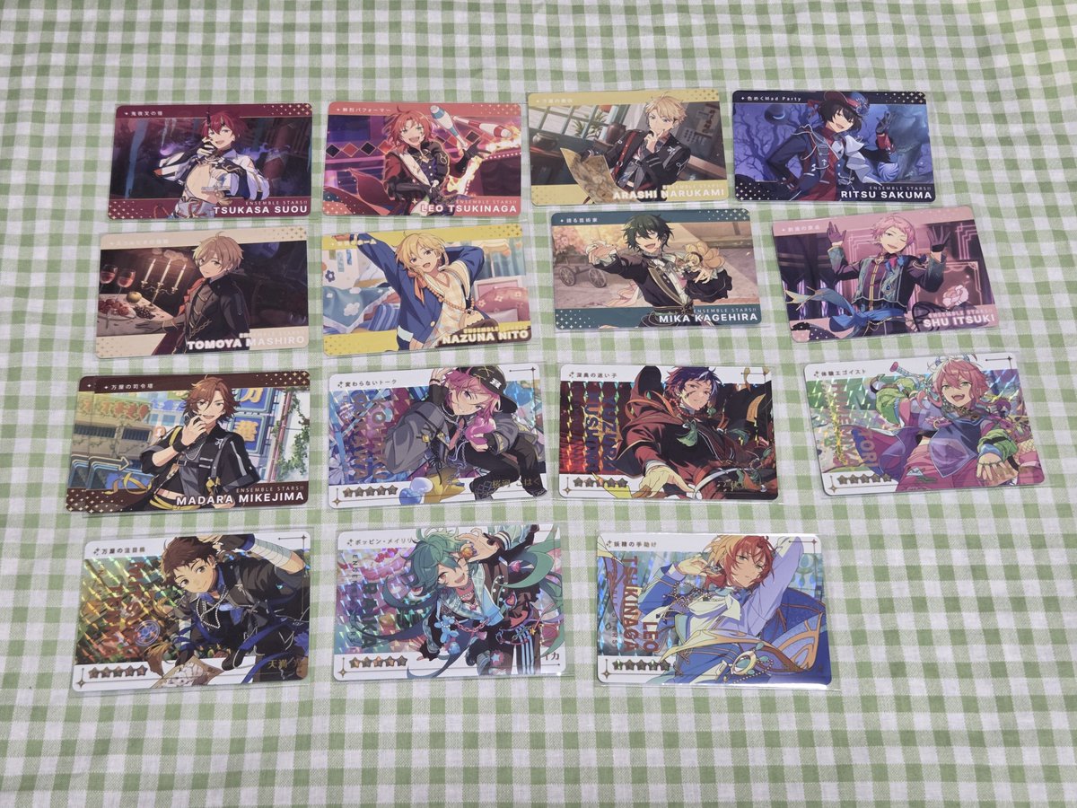 q_o4j_'s tweet photo. 【交換】あんスタ カードダス

求→R:マヨイ、奏汰
         N:マヨイ
マヨイ以外は各1求めております。

譲→画像のもの

郵送または都内手渡し可能です。
検索からもお気軽にお声掛けください。 https://t.co/YHz6uXPCcD