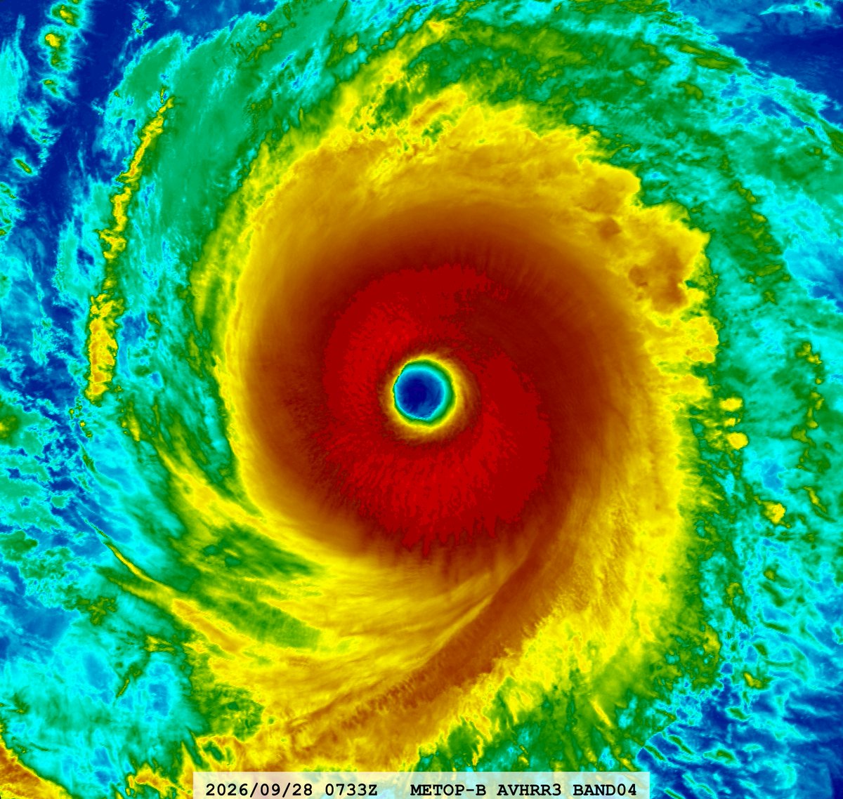 zeb199818's tweet photo. #15E Hurricane #NOLO
Satellite: #METOPB #AVHRR3
Channel : B04 (10.8 µm) 1.1 km
Time : 2026/09/28 0733Z
Eye Temp : 24.294 °C
Data Source : #EUMETSAT Data Store L1B
CPA : ~120 km https://t.co/l5ib5QRo0o
