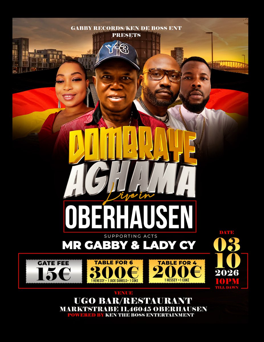 oyibole's tweet photo. THIS SATURDAY WE LIT 🔥 

03/10/2026 OBERHAUSEN STAND UP ❤️ 

#Gabbarians 
#Realitytalker https://t.co/UixWFU0jtK