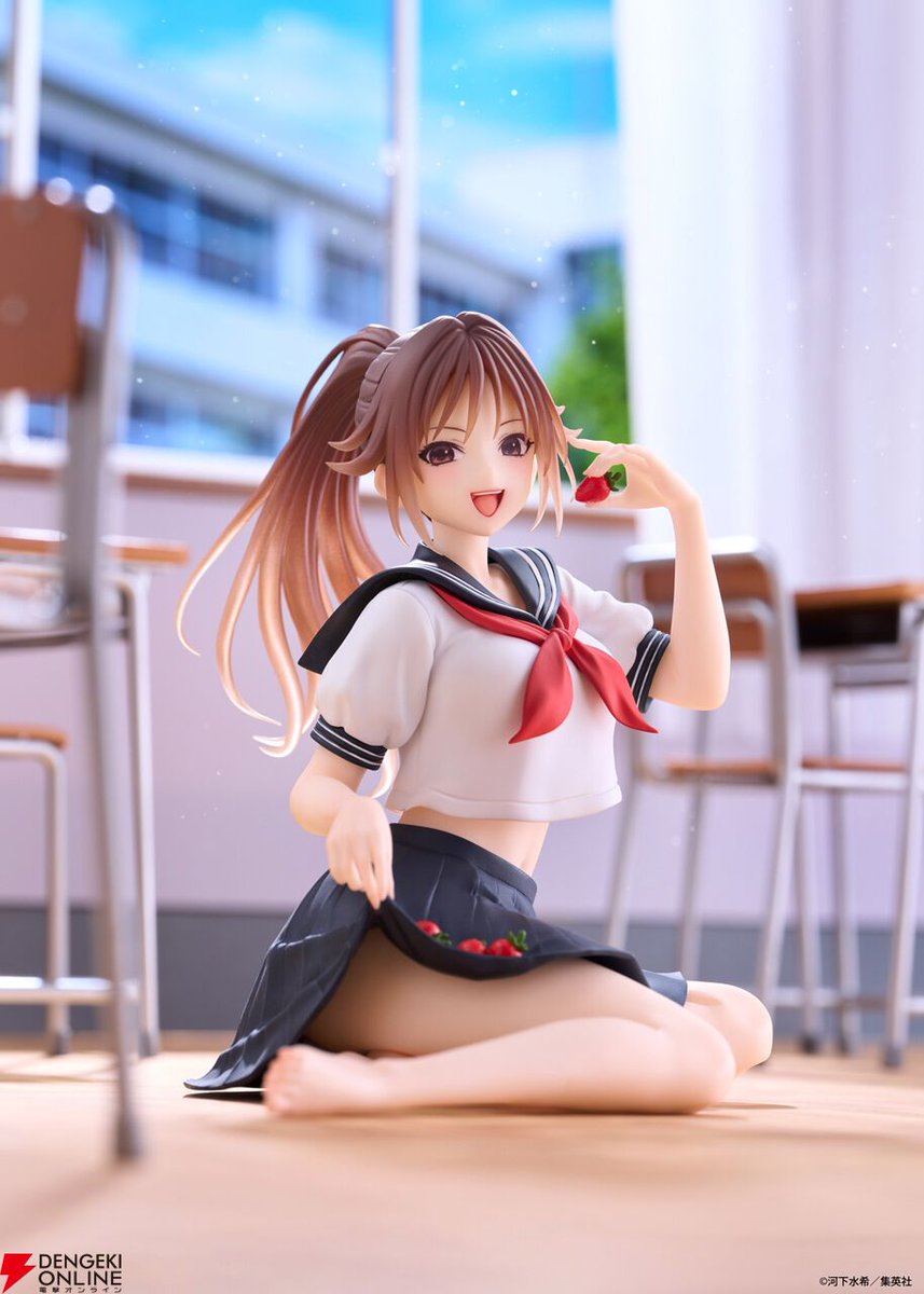 dengekionline's tweet photo. 『いちご100％』北大路さつきがDesktop Cuteフィギュア化。挑発的なポーズと健康的な太ももがたまらない
https://t.co/Cr1wNjYPXG

・可愛い座りポーズのDesktop Cuteシリーズ
・12月登場予定
・見えない部分の造形にも強いこだわりが…!?

東城・西野と揃えて飾りましょう！ https://t.co/M48fTHFWru
