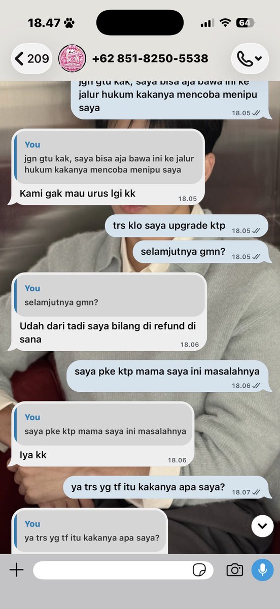 2nyullz's tweet photo. mau di refund tpi hrus pke ktp saya, lah saya gamau lah https://t.co/HmEfPyWLRO
