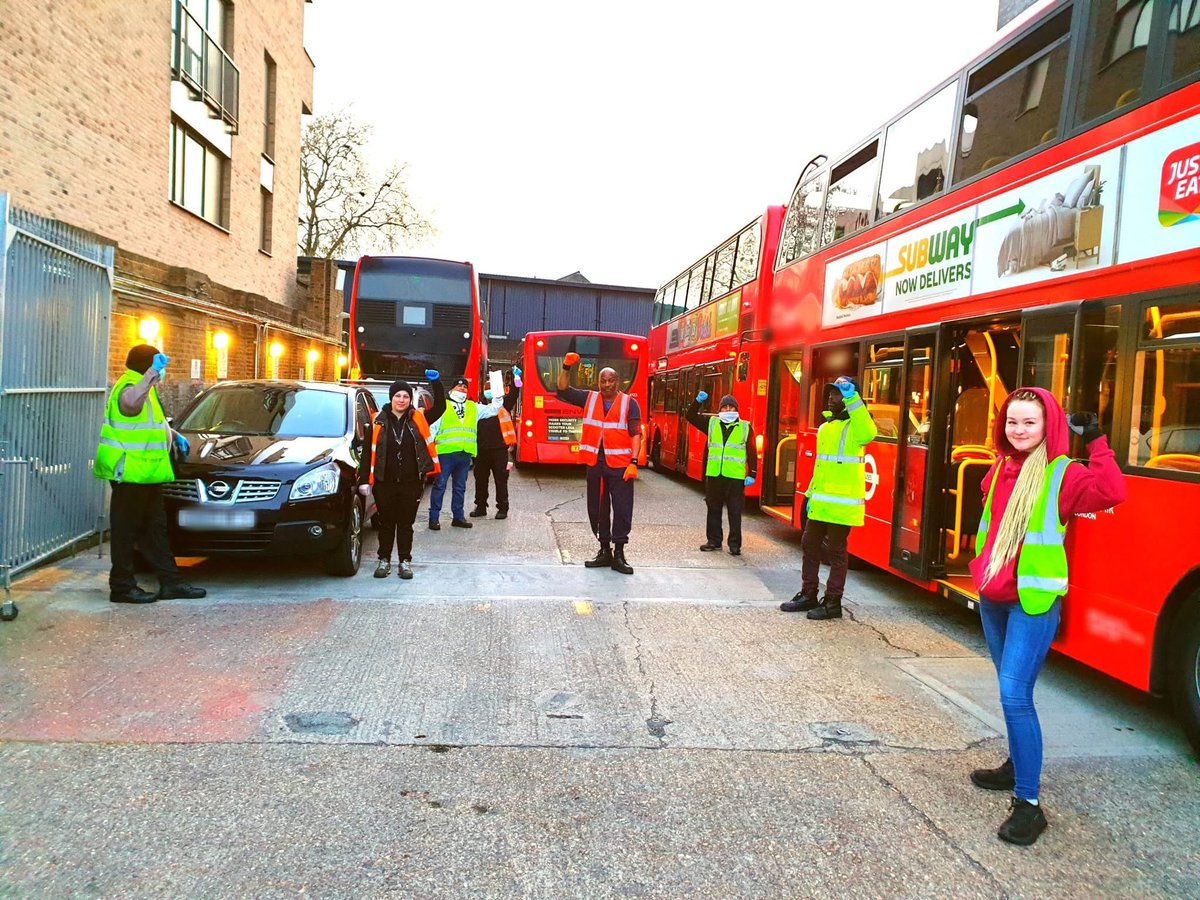 BusSafetyRep's tweet photo. @RMTunion @MayorofLondon Sadly these cleaners remain outsourced from private for profit bus companies. Ignored during covid - the unsung heroes of London Buses, fueling, shunting and cleaning. https://t.co/WjgNAigZlD