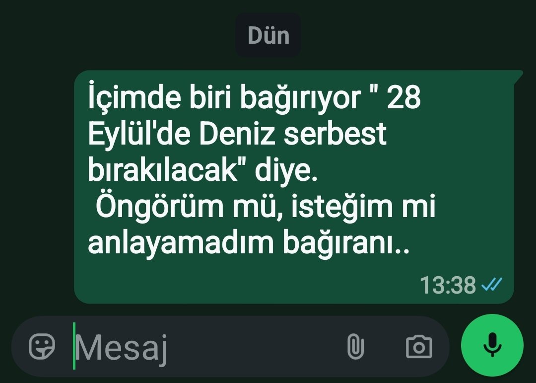 Vural3549's tweet photo. @SimonettaVspc @idgoktas Dün kendime böyle bir mesaj atmıştım. https://t.co/HwJk8TpAHM