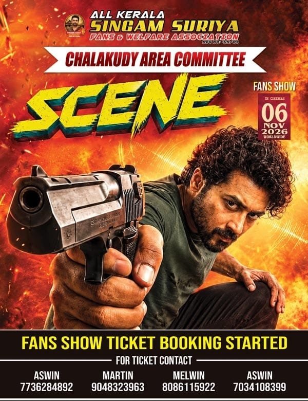 singamgroup8's tweet photo. #SingamGroupChalakudy is ready to Welcome DSP Inbaraj 🔥🤟🏻 Grand Celebration on November 6th!
Book your Tickets NOW!
#Scene #Suriya #SuriyaFans
#SingamGroup
@Suriya_offl @rajsekarpandian
@Ravikumartcr @singamgroup8 https://t.co/EiwqxJhvG7