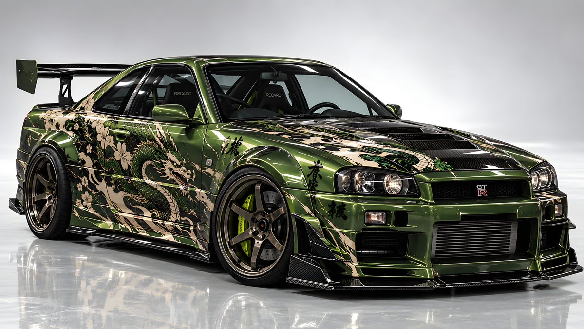 WaifuClaude's tweet photo. Nissan Skyline GT-R R34 Green Dragon Livery 🐉💚

Available on DeviantArt:
https://t.co/fdcMb5oOxb

#NissanSkyline #SkylineGTR #GTRR34 #R34 #JDM #DragonLivery #CustomLivery #CarArt #AutomotiveArt #CarDesign #ModifiedCar #Tuning #4KArt https://t.co/4Ywx6pORDb