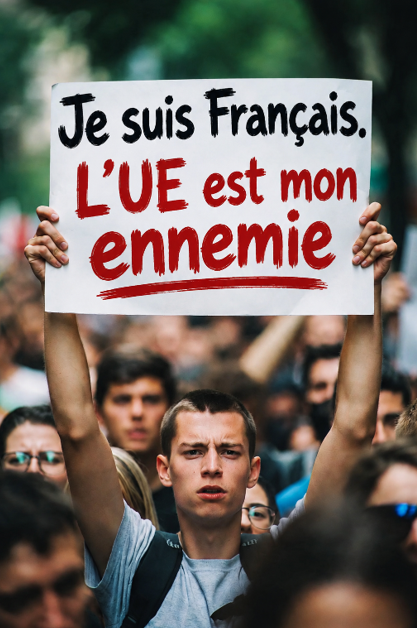 FrancoisDESCAM7's tweet photo. ✊🇫🇷 Je suis Français. 
L'UE est mon ennemie. https://t.co/L3pniq1Mnj