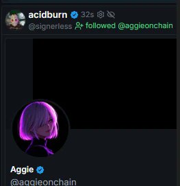 jambucke's tweet photo. cofounder of  AGENC @signerless &amp; tetsuo project just followed a new AI AGENT

sending x money https://t.co/EdOoKFOLFs
