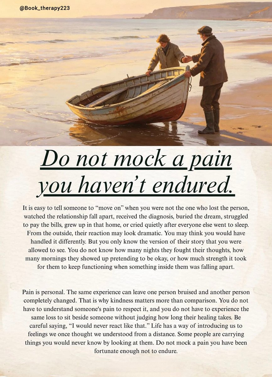 Book_therapy223's tweet photo. Do not mock a pain you haven’t endured. https://t.co/mtB5bihtkg