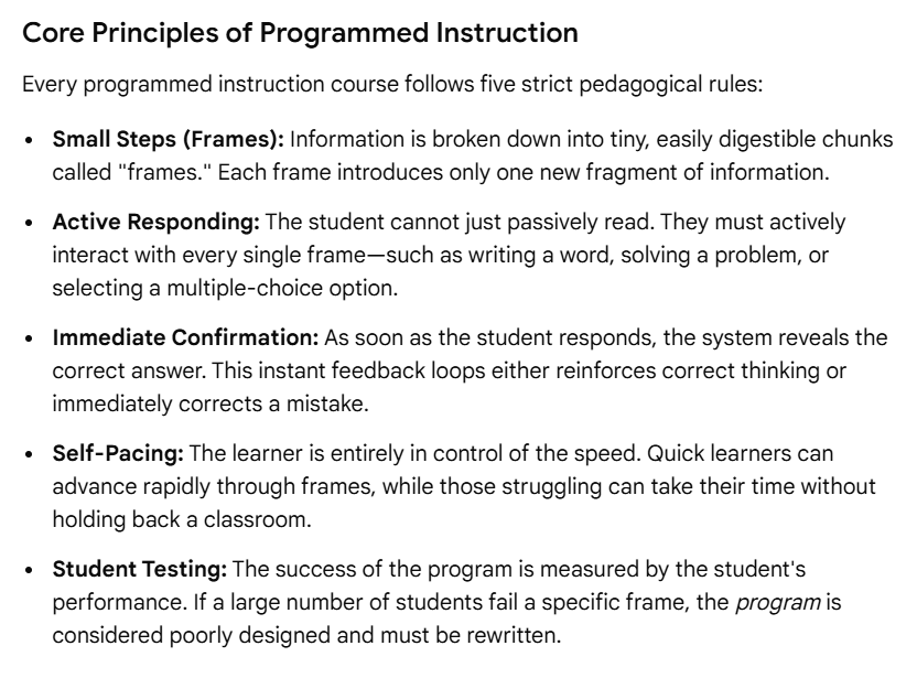 prisha0206's tweet photo. 'Programmed Instruction' - An early educational technology concept :

#DevInEduTech https://t.co/Dkujplqzd9