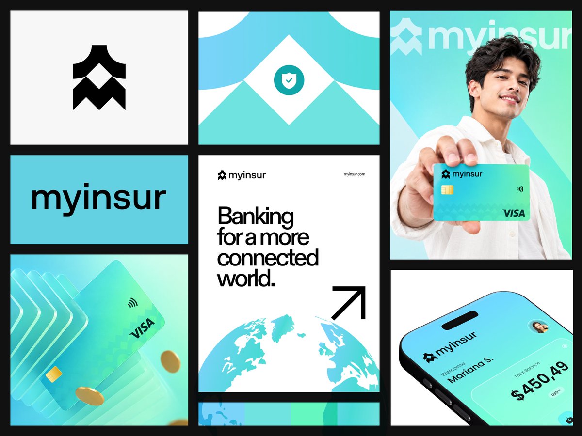 Proficient_Sllc's tweet photo. Myinsur — FinTech &amp; Digital Banking Brand Identity

#logo #branding #brandidentity #designer #design https://t.co/4etDI1jip0