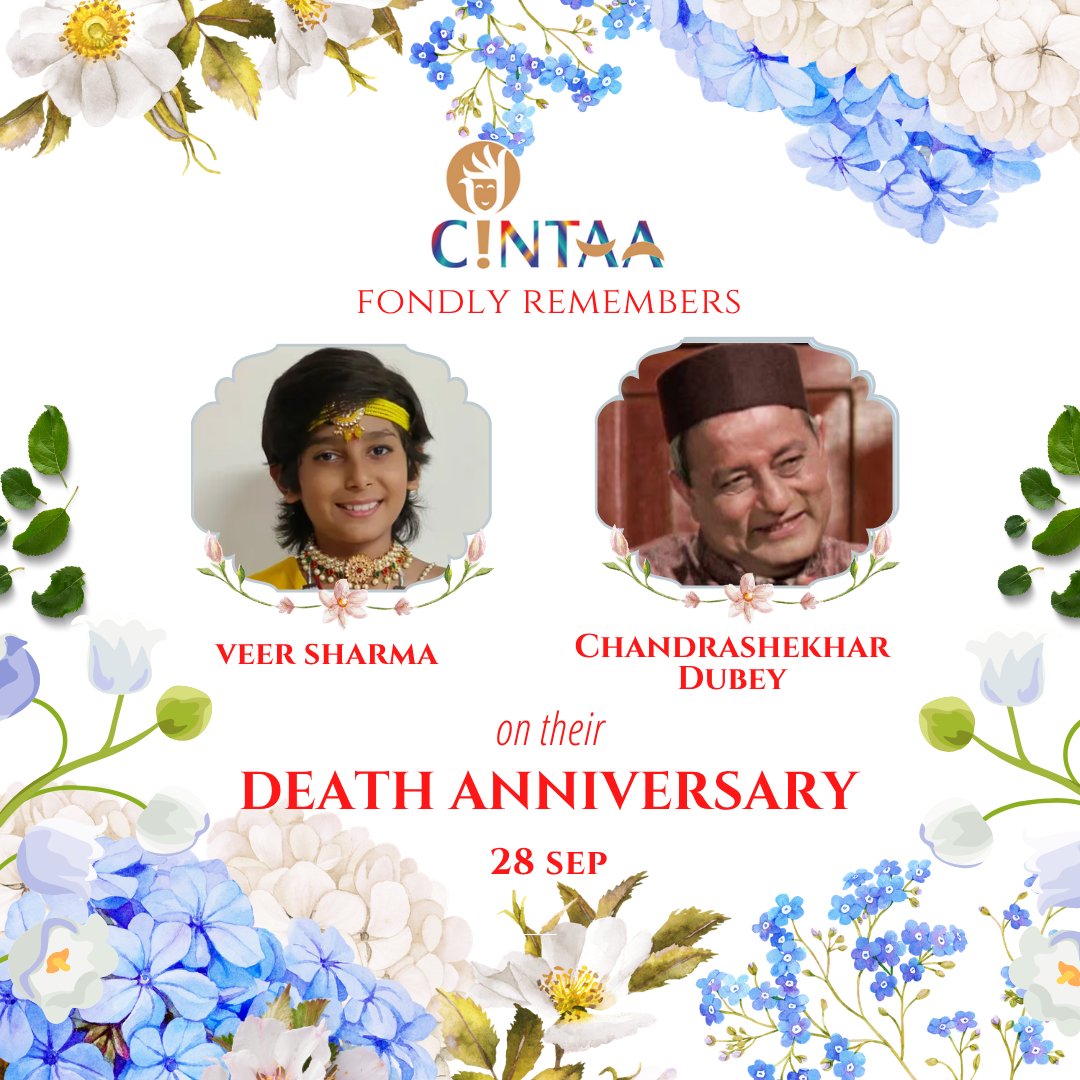 CintaaOfficial's tweet photo. #cintaa fondly remembers P. Jairaj on his #BirthAnniversary, and Veer  Sharma, Chandrashekhar Dubey on their #DeathAnniversary (28 Sep)

@poonamdhillon @itsupasanasingh @bolbedibol @iyashpalsharma @RonitBoseRoy https://t.co/8oQelPGulM